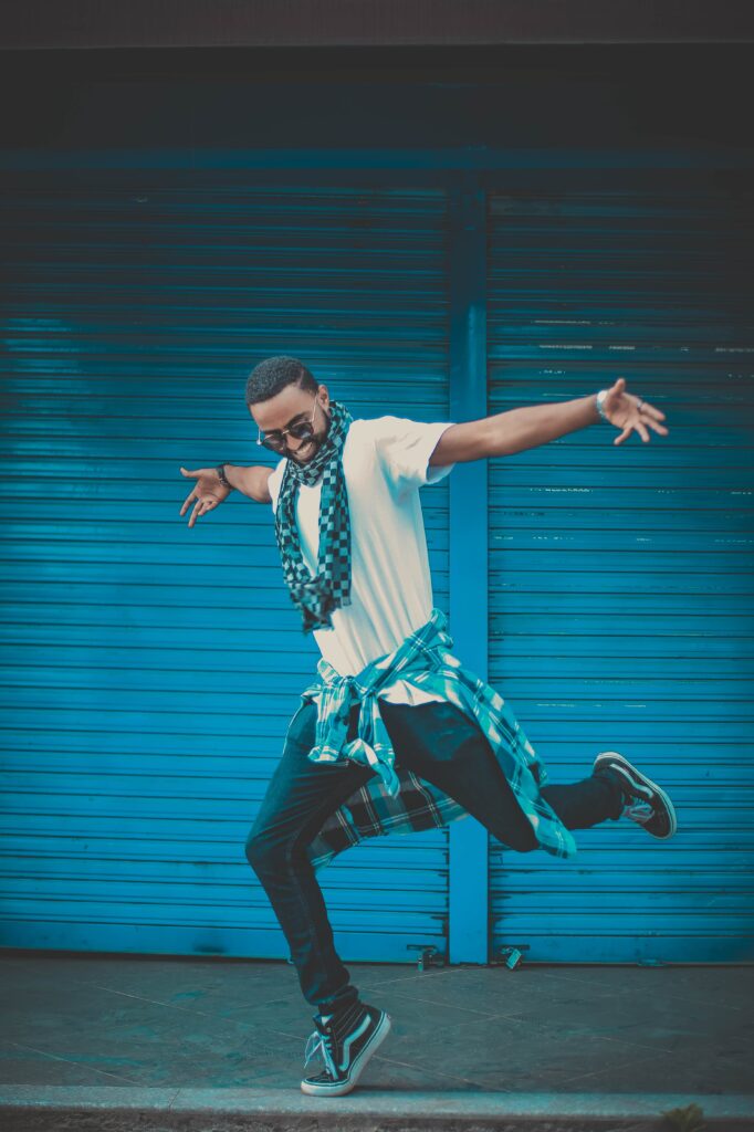 dancing black man joy